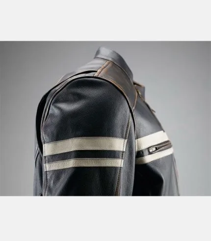 Vintage Stripe Leather Armour Jacket