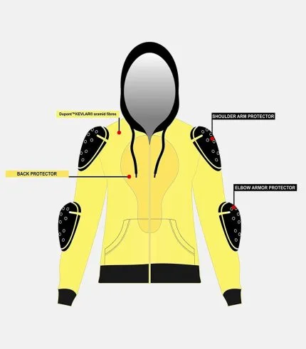 Mens CE Armoured Kevlar Fleece Hoodie - Image 6