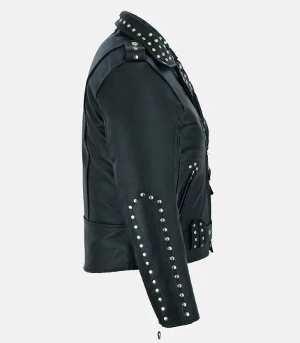 Mens Classic Perfecto Studs Brando Leather Jacket