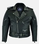 Mens Classic Perfecto Studs Brando Leather Jacket