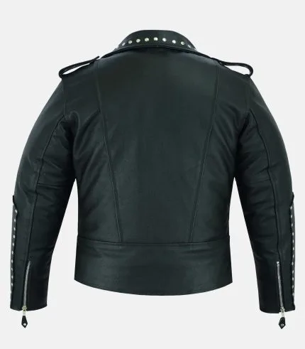 Mens Classic Perfecto Studs Brando Leather Jacket