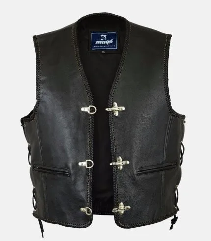Mens Fishhook Buckles Vest with Zipped Pockets