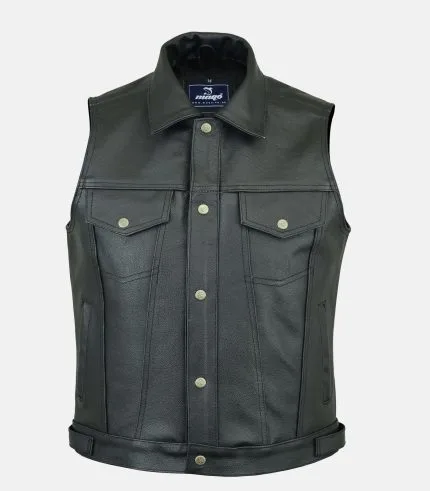 Leather Classic Bikers Trucker Vest